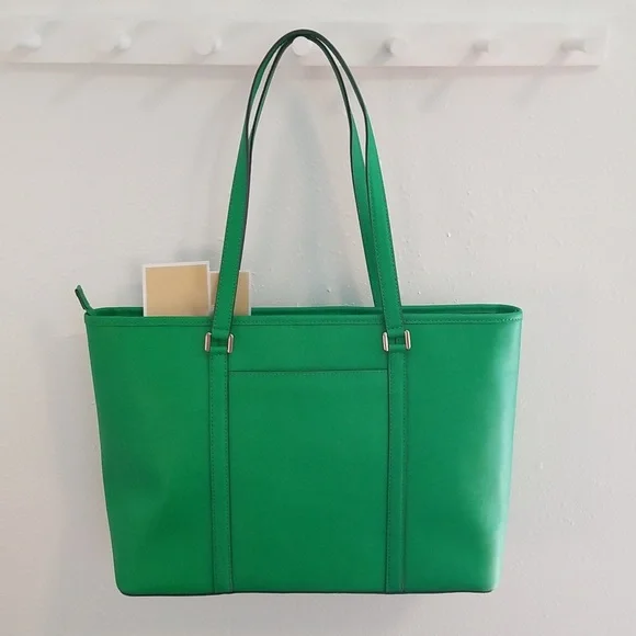 MICHAEL KORS Large MF TZ Tote Leather Palm GREEN - Picture 4 of 12